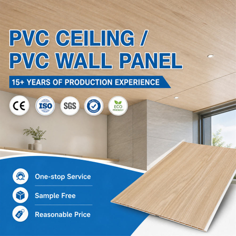 Fireproof Building Material Interior Decor 450mm Four-slot Wallboard WPC Wall Panel