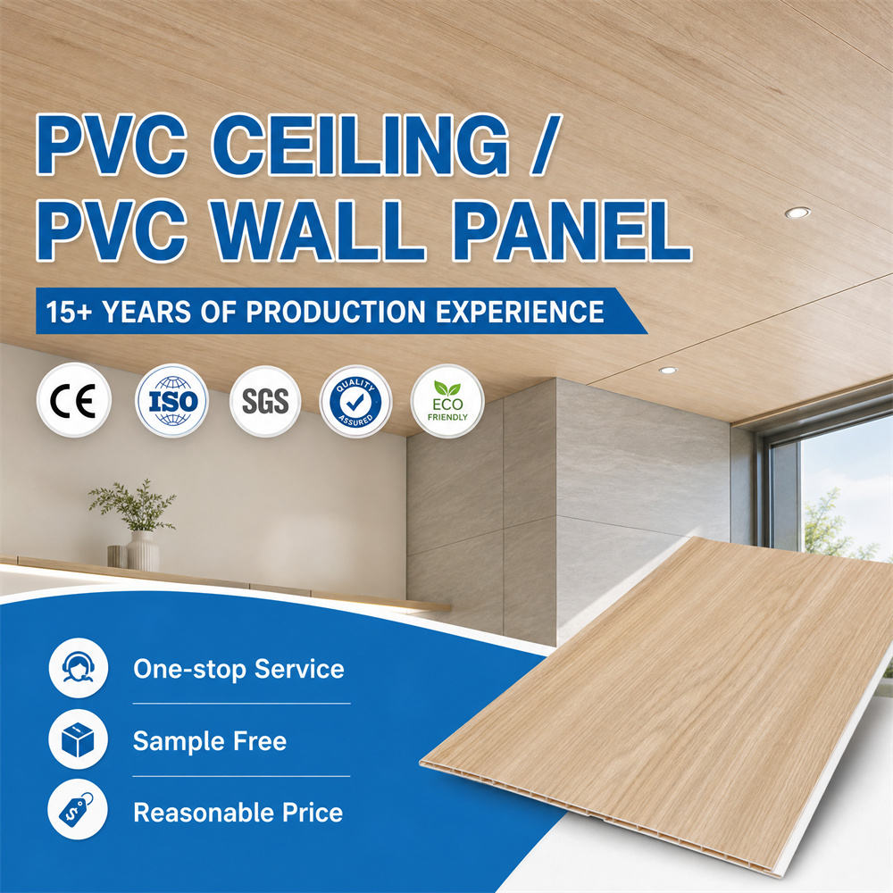 Fireproof Building Material Interior Decor 450mm Four-slot Wallboard WPC Wall Panel