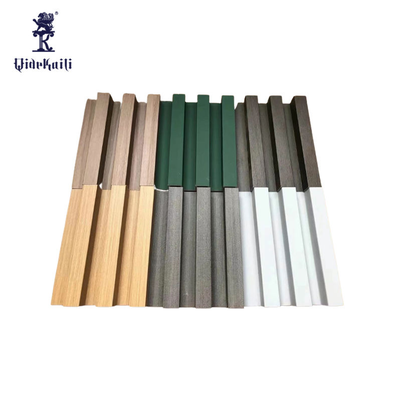 Precio barato decoraci&oacute;n interior moderna WPC PVC estriado panel de pared a prueba de sonido