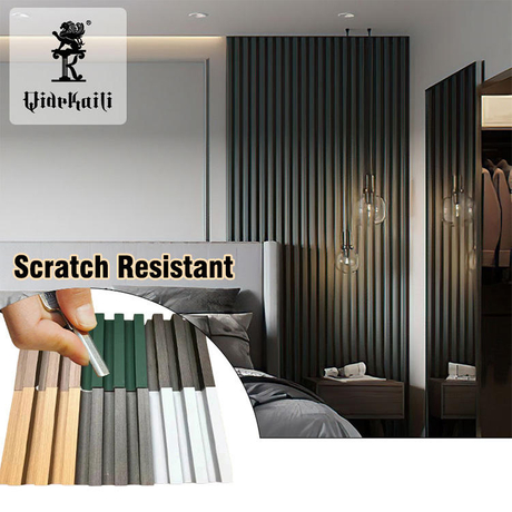 Modern Indoor Decoration Scratch Resistant Wood and Plastic Composite WPC Fluted 3D Wall Panel