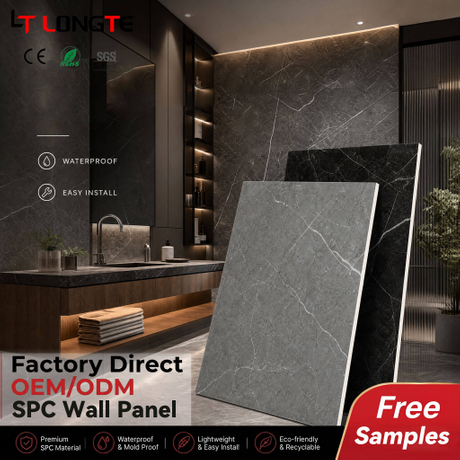 9mm Hollow SPC Wall Panel Fire Retardant Rigid Core Waterproof Washroom Interior Wall Cladding Decoration Board